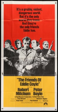 6j658 FRIENDS OF EDDIE COYLE int'l 3sh 1973 Robert Mitchum lives in a violent, dangerous world!