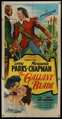 6j662 GALLANT BLADE 3sh 1948 swordsman & lover Larry Parks & Marguerite Chapman in medieval France!