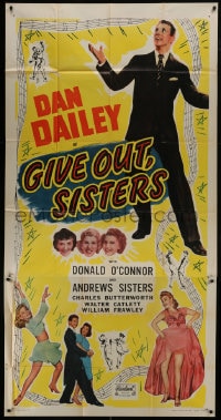 6j675 GIVE OUT SISTERS 3sh R1949 full-length Dan Dailey, Donald O'Connor, The Andrews Sisters