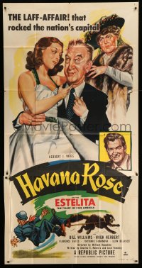 6j696 HAVANA ROSE 3sh 1951 art of sexy Cuban Estelita Rodriguez, Bill Williams, Florence Bates!