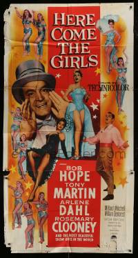 6j697 HERE COME THE GIRLS 3sh 1953 Bob Hope, Tony Martin, Arlene Dahl & most beautiful showgirls!