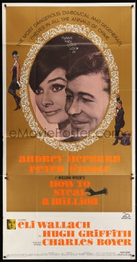 6j711 HOW TO STEAL A MILLION 3sh 1966 great different close up of Audrey Hepburn & Peter O'Toole!