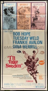 6j718 I'LL TAKE SWEDEN 3sh 1965 Bob Hope & Tuesday Weld in Scandinavia, lots of sexy bikini babes!
