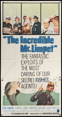 6j720 INCREDIBLE MR. LIMPET 3sh 1964 wacky Don Knotts turns into a cartoon fish!