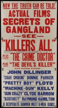 6j736 KILLERS ALL/DEVIL'S KILLER local theater 3sh 1957 John Dillinger & marijuana expose!