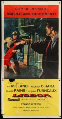 6j755 LISBON 3sh 1956 Ray Milland & Maureen O'Hara in the Portugal city of intrigue & murder!