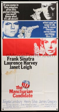 6j778 MANCHURIAN CANDIDATE 3sh 1962 Frank Sinatra, Laurence Harvey, Janet Leigh, Frankenheimer