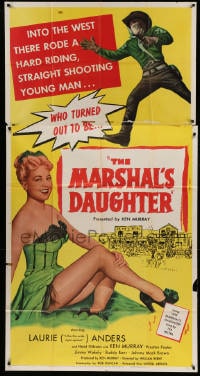 6j781 MARSHAL'S DAUGHTER 3sh 1953 man-oh-man, sexy Laurie Anders is a bundle of curves!