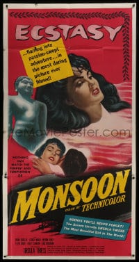 6j793 MONSOON 3sh 1952 beautiful naked Ursula Thiess in the most daring picture ever filmed!