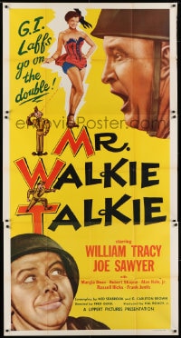 6j797 MR WALKIE TALKIE 3sh 1952 William Tracy, Joe Sawyer, Margia Dean in wacky WWII comedy!