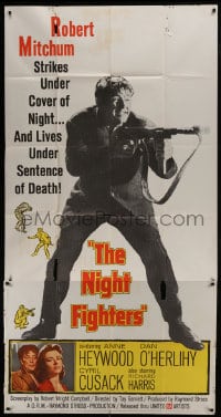6j806 NIGHT FIGHTERS 3sh 1960 Robert Mitchum strikes at night & lives under sentence of death!