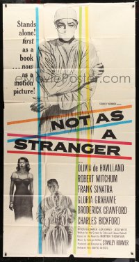 6j819 NOT AS A STRANGER 3sh 1955 doctor Robert Mitchum, Olivia De Havilland, Frank Sinatra!