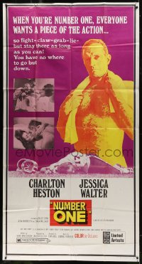 6j820 NUMBER ONE 3sh 1969 alcoholic football player Charlton Heston has nowhere to go but down!