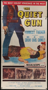 6j855 QUIET GUN 3sh 1957 Forrest Tucker, sexy Mara Corday, the most violent vengeance in the West!