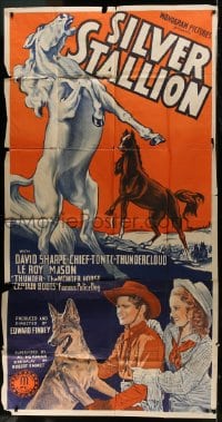 6j882 SILVER STALLION 3sh 1941 art of Thunder the Wonder Horse & Captain Boots the police dog!