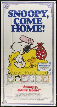 6j891 SNOOPY COME HOME 3sh 1972 Peanuts, Charlie Brown, great Schulz art of Snoopy & Woodstock!