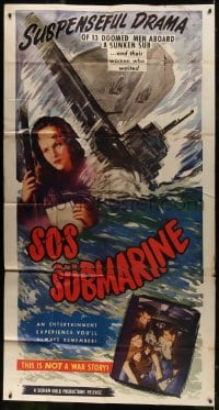 6j903 SOS SUBMARINE 3sh 1948 story of 13 doomed men aboard a sunken sub, and their women who waited!