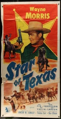 6j913 STAR OF TEXAS 3sh 1953 great close up of Texas Ranger Wayne Morris holding smoking gun!