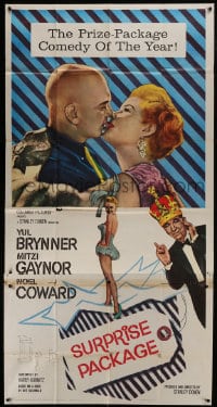 6j922 SURPRISE PACKAGE 3sh 1960 Yul Brynner kissing Mitzi Gaynor, Noel Coward, Stanley Donen!