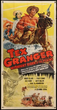 6j934 TEX GRANGER 3sh 1947 Midnight Rider of the Plains, cool western serial art!