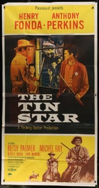 6j944 TIN STAR 3sh 1957 cowboys Henry Fonda & Anthony Perkins, directed by Anthony Mann!