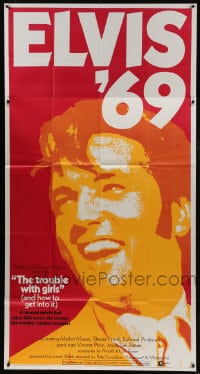 6j954 TROUBLE WITH GIRLS 3sh 1969 great gigantic close up art of smiling Elvis Presley!
