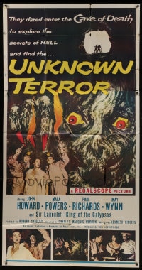 6j962 UNKNOWN TERROR 3sh 1957 they dared enter the Cave of Death to explore secrets of HELL!