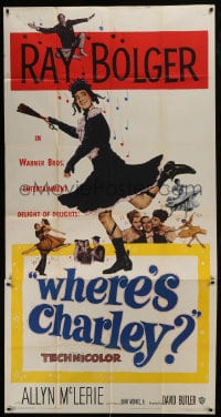 6j978 WHERE'S CHARLEY 3sh 1952 great artwork of wacky cross-dressing Ray Bolger!
