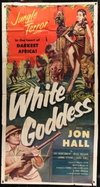 6j981 WHITE GODDESS 3sh 1953 Jon Hall & she-devil, jungle terror in the heart of darkest Africa!