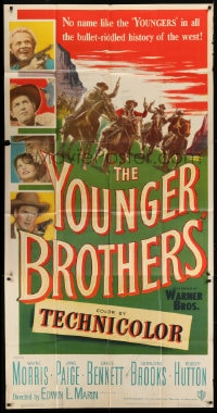 6j995 YOUNGER BROTHERS 3sh 1949 outlaw brothers Wayne Morris, Bruce Bennett & Robert Hutton!