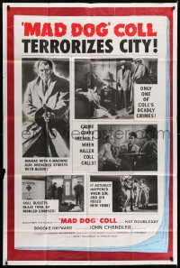 6j018 MAD DOG COLL 40x60 1961 gangster maniac with machine gun John Chandler terrorizes city, rare!