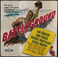 6j052 BATTLEGROUND 6sh 1949 directed by William Wellman, art of WWII soldier Van Johnson, rare!
