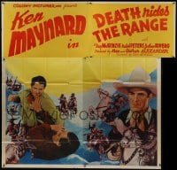 6j065 DEATH RIDES THE RANGE 6sh 1940 great montage of cowboy Ken Maynard fighting & riding Tarzan!