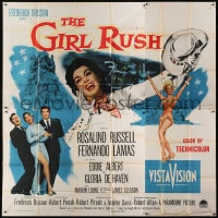 6j073 GIRL RUSH 6sh 1955 sexy showgirl Rosalind Russell, Fernando Lamas & Eddie Albert in Las Vegas