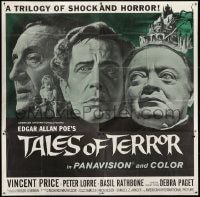 6j118 TALES OF TERROR 6sh 1962 huge images of Peter Lorre, Vincent Price & Basil Rathbone, rare!