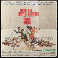 6j119 TARAS BULBA 6sh 1962 Tony Curtis & Yul Brynner clash, cool art by Frank McCarthy!