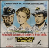 6j120 THUNDER OF DRUMS 6sh 1961 art of Richard Boone, George Hamilton & Luana Patten, Civil War!