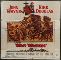 6j126 WAR WAGON 6sh 1967 cowboys John Wayne & Kirk Douglas, western armored stagecoach artwork!