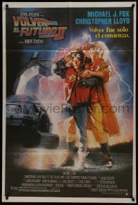 6j149 BACK TO THE FUTURE II Argentinean 1990 art of Michael J. Fox & Christopher Lloyd by Struzan!