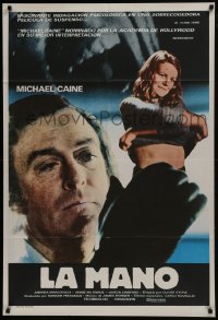 6j186 HAND Argentinean 1981 Oliver Stone directed, Michael Caine, cool super close up image!