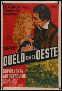 6j188 HELLER IN PINK TIGHTS Argentinean R1960s art of sexy blonde Sophia Loren & Anthony Quinn!