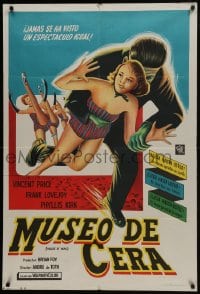 6j192 HOUSE OF WAX 2D Argentinean 1953 art of monster kidnapping sexy girl off the movie screen!
