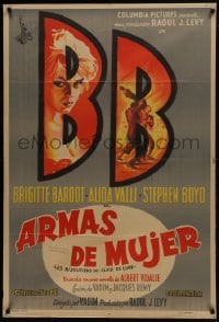 6j214 NIGHT HEAVEN FELL Argentinean 1958 different art of sexy Brigitte Bardot in her initials!