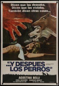 6j229 SCREAM OF THE DEMON LOVER Argentinean 1970 Roger Corman, snarling dogs & naked woman, rare!