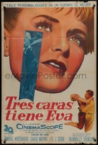 6j238 THREE FACES OF EVE Argentinean 1957 Joanne Woodward has multiple personalities!