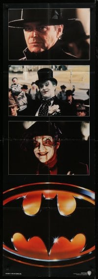 6j033 BATMAN door panel 1989 three images of Jack Nicholson as The Joker, directed by Tim Burton!