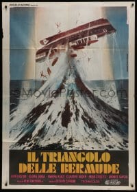 6j346 BERMUDA TRIANGLE Italian 1p 1978 wild Piovano art of ship tossed upside-down in the ocean!