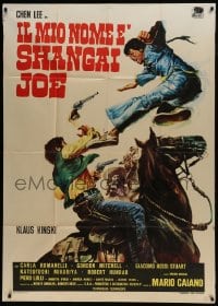6j378 DRAGON STRIKES BACK Italian 1p 1972 Il mio nome e Shanghai Joe, cool kung fu western art!