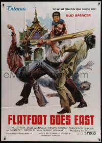6j389 FLATFOOT IN HONG KONG export Italian 1p 1975 art of Bud Spencer fighting, Flatfoot Goes East!