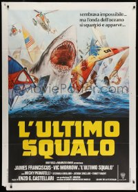 6j397 GREAT WHITE Italian 1p 1982 cool different artwork of huge shark attacking windsurfers!
